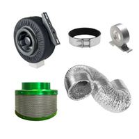 100mm (4 inch) Hydroponics Ventilation Duct Fan Carbon Filter Ducting Kit