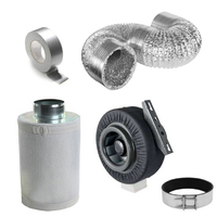 150mm (6 inch) Hydroponics Ventilation Duct Fan Carbon Filter Ducting Kit