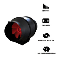 Grofan 8" (200mm) high efficient Mixed Flow In-Line fans Two Speed